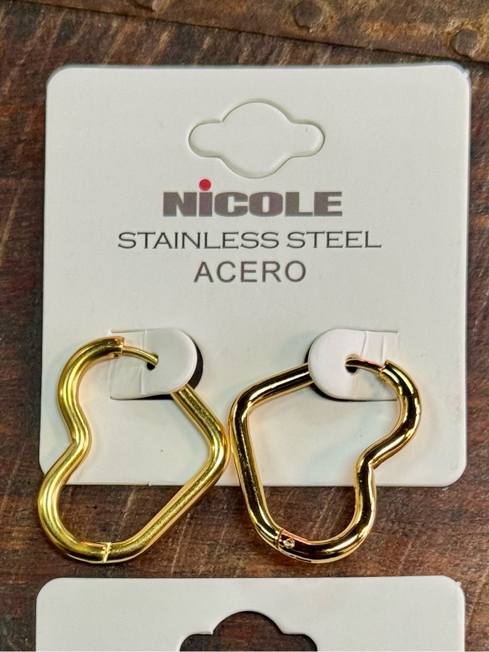 Nicole Two-Tone Heart Outline Hoop Earrings -‎ Gold & Silver